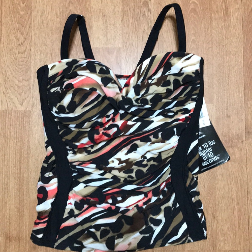 MiracleSuit Brown Tankini  & Bottoms Set In Size 8